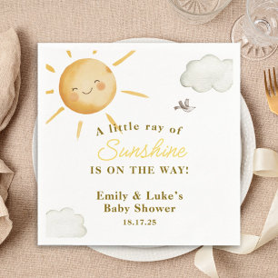 Serviette En Papier Baby Shower Bohème Soleil Genre Neutre