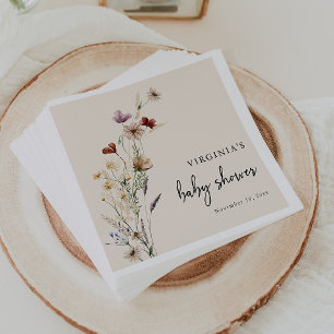 Serviette En Papier Baby shower Boho