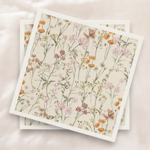 Serviette En Papier Baby shower Boho Fleur sauvage En Terracotta En Fl
