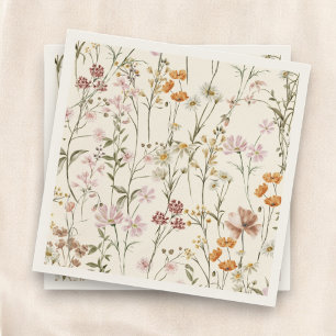 Serviette En Papier Baby shower Boho Fleur sauvage En Terracotta En Fl