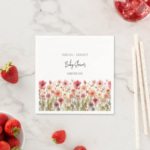 Serviette En Papier Baby shower Boho Fleurs fraîches