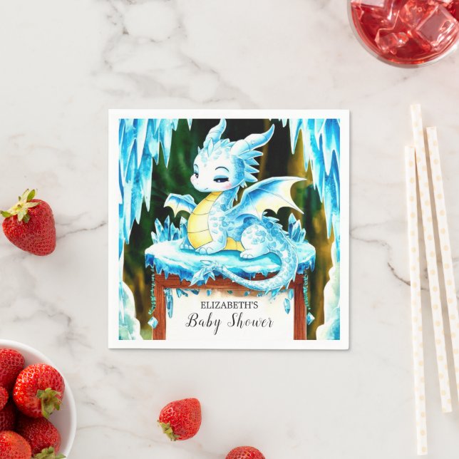 Serviette En Papier Baby shower Boho Little Dragon (En situation)