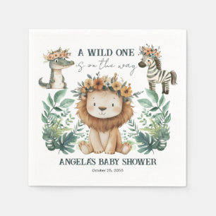 Serviette En Papier Baby shower Boho Safari Lion