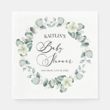 Baby shower botanique Feuille Green Eucalyptus