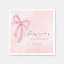 Baby shower Bow rose Aquarelle rose