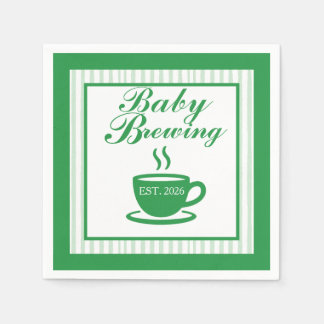 Serviette En Papier Baby Shower Café Rétro - Vert Rétro