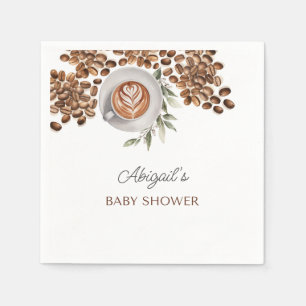 Serviette En Papier Baby shower café - un bébé est en train de brasser