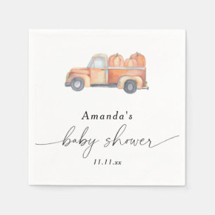 Serviette En Papier Baby shower camion de citrouilles d'automne