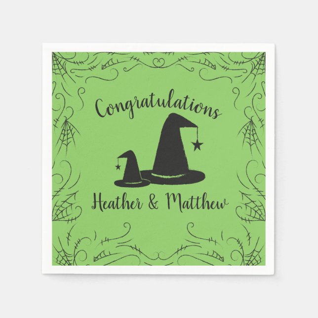 Serviette En Papier Baby shower Casquette sorcière Halloween (Devant)