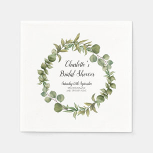 Serviette En Papier Baby Shower Champêtre Eucalyptus