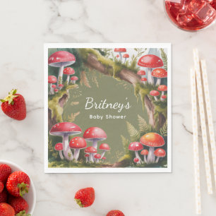 Serviette En Papier Baby Shower Champignon Fantaisiste