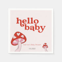 Baby shower champignon rouge et rose