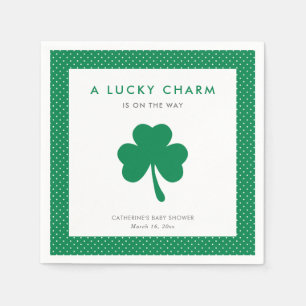 Serviette En Papier Baby shower chanceux de charme de shamrock