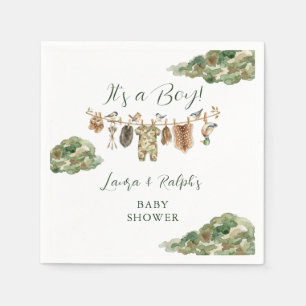 Serviette En Papier Baby Shower Chasse au Canard Garçon