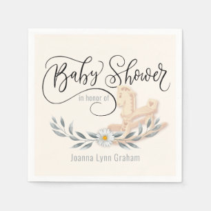 Serviette En Papier Baby shower Cheval à roche Papier personnalisé