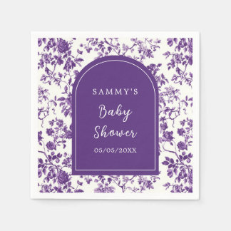 Serviette En Papier Baby Shower Chinoiserie Antique Violet