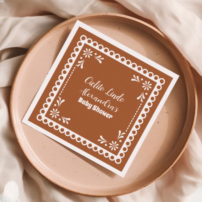 Serviette En Papier Baby shower Cielito Lindo mexicain en terre cuite (Créateur téléchargé)