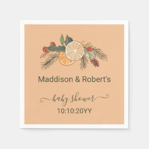 Serviette En Papier Baby Shower Citron Sec Moderne d'Hiver 