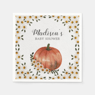 Serviette En Papier Baby shower citrouille