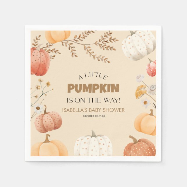 Serviette En Papier Baby shower Citrouille (Devant)