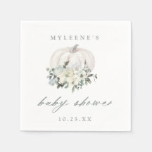 Baby shower Citrouille blanc et gris automne