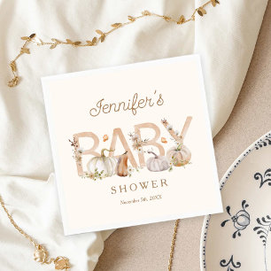 Serviette En Papier Baby shower Citrouille Boho Fall