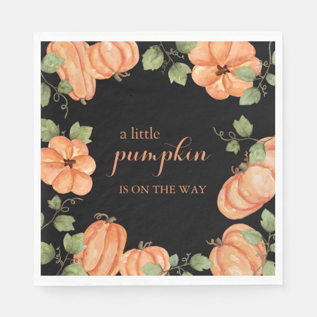 Serviette En Papier Baby shower Citrouille Chic Black Fall (Devant)