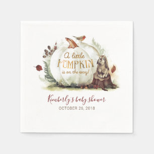 Serviette En Papier Baby shower Citrouille d'automne