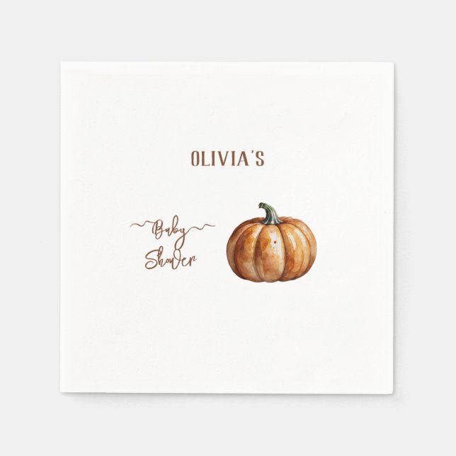 Serviette En Papier Baby shower Citrouille de Fall Little (Devant)