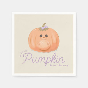 Serviette En Papier Baby-Shower Citrouille Enceinte Petite Citrouill
