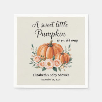 Serviette En Papier Baby shower Citrouille personnalisé