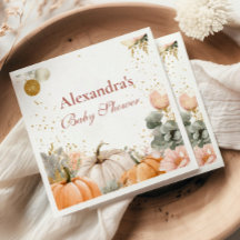 Baby shower Citrouille rose rustique