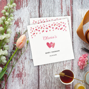 Serviette En Papier Baby Shower Cœur Sucré
