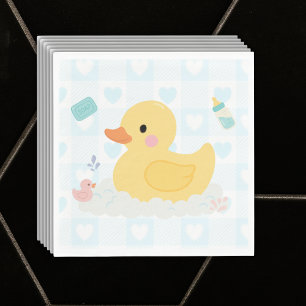 Serviette En Papier Baby shower Coeurs bleus en caoutchouc