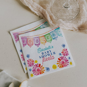 Serviette En Papier Baby shower coloré Baby shower mexicain Fiesta