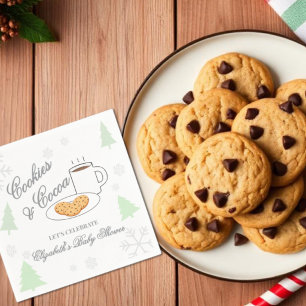 Serviette En Papier Baby Shower Cookies & Cocoa