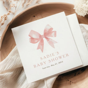 Serviette En Papier Baby shower coquette de cou rose pour filles