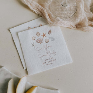 Serviette En Papier Baby shower côtier de Sea You Bientôt