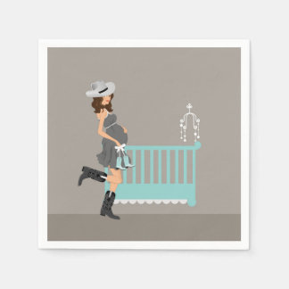 Serviette En Papier Baby shower Cowboy - Brunette - Thème occidental
