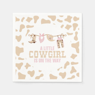 Serviette En Papier Baby shower Cowgirl occidentale rose
