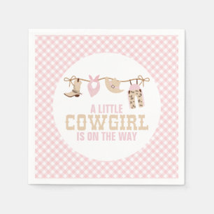 Serviette En Papier Baby Shower Cowgirl occidentale rose