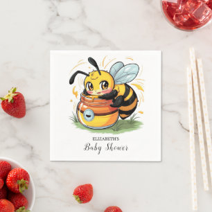 Serviette En Papier Baby shower d'abeilles lunaires Pastel
