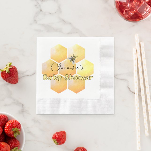 Serviette En Papier Baby shower d'abeilles miel (En situation)
