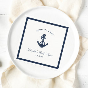 Serviette En Papier Baby shower d'Ancre bleu marine