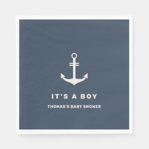 Serviette En Papier Baby shower d'Ancre marine bleu beige