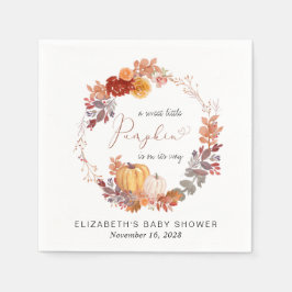 Serviette En Papier Baby shower d'aquarelle Citrouille en terre cuite
