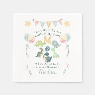 Serviette En Papier Baby shower d'aquarelle Cute Dinosaur