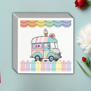 Serviette En Papier Baby shower d'arrosage de camion à glace moderne