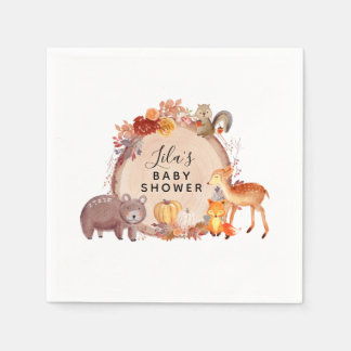Serviette En Papier Baby shower d'automne de Woodland