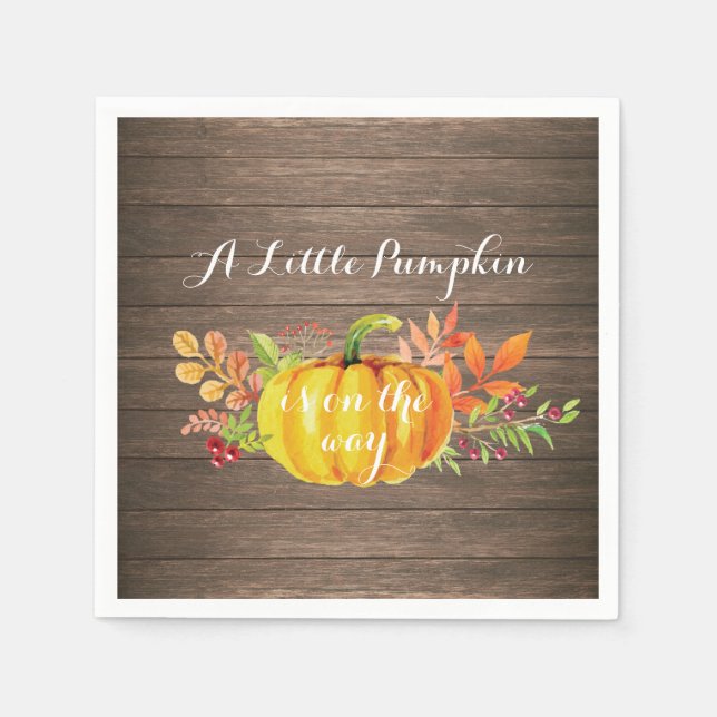 Serviette En Papier Baby shower d'automne russe Citrouille Napkin (Devant)